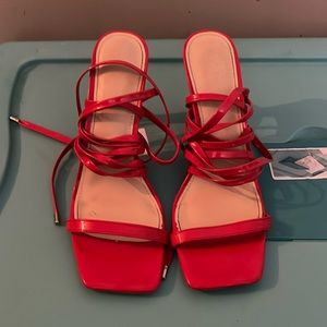 Red Lace Up Heels